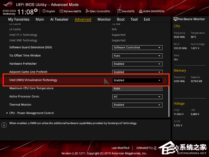 华硕(ASUS)电脑MuMu模拟器开启VT教程